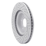 Dynamic Friction 2011-2014 Ford Mustang Front Left Drilled & Slotted Geoperformance Rotor by Dynamic Friction Company 830-54065L
