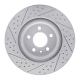 Dynamic Friction 2011-2014 Ford Mustang Front Right Drilled & Slotted Geoperformance Rotor by Dynamic Friction Company 830-54065R