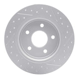 Dynamic Friction 2012-2018 Ford Focus Rear Left Drilled & Slotted Geoperformance Rotor by Dynamic Friction Company 830-54066L