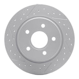 Dynamic Friction 2012-2018 Ford Focus Rear Left Drilled & Slotted Geoperformance Rotor by Dynamic Friction Company 830-54066L