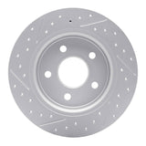 Dynamic Friction 2012-2018 Ford Focus Rear Right Drilled & Slotted Geoperformance Rotor by Dynamic Friction Company 830-54066R