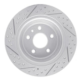 Dynamic Friction 2013-2020 Ford Fusion Rear Right Drilled & Slotted Geoperformance Rotor by Dynamic Friction Company 830-54068R
