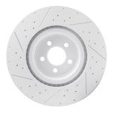 Dynamic Friction 2015-2023 Ford Mustang Front Right Drilled & Slotted Geoperformance Rotor by Dynamic Friction Company 830-54079R