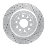 Dynamic Friction 2005-2019 Ford Taurus X Rear Right Drilled & Slotted Geoperformance Rotor by Dynamic Friction Company 830-54088R