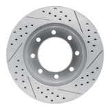 Dynamic Friction 2005-2012 Ford F-350 Super Duty 2WD Front Left Drilled & Slotted Geoperformance Rotor by Dynamic Friction Company 830-54198L
