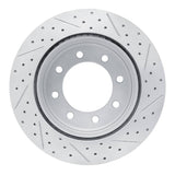 Dynamic Friction 2011-2022 Ford F-250 4WD (Super Duty) Rear Left Drilled & Slotted Geoperformance Rotor by Dynamic Friction Company 830-54227L