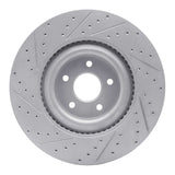 Dynamic Friction 2016-2018 Ford Focus Front Right Drilled & Slotted Geoperformance Rotor by Dynamic Friction Company 830-54261R