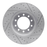 Dynamic Friction 2017-2022 Ford F-550 Super Duty Front Left Drilled & Slotted Geoperformance Rotor by Dynamic Friction Company 830-54263L