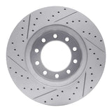 Dynamic Friction 2017-2022 Ford F450 Super Duty Front Right Drilled & Slotted Geoperformance Rotor by Dynamic Friction Company 830-54263R