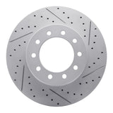 Dynamic Friction 2017-2022 Ford F450 Super Duty Front Right Drilled & Slotted Geoperformance Rotor by Dynamic Friction Company 830-54263R