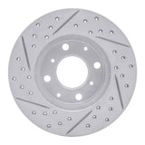 R1 Concepts 1986-1991 Acura Integra Front Right Drilled & Slotted Geoperformance Rotor