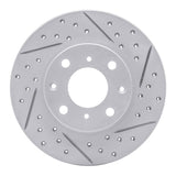R1 Concepts 1986-1991 Acura Integra Front Right Drilled & Slotted Geoperformance Rotor