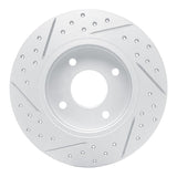 Dynamic Friction 2004-2006 Nissan Sentra Rear Left Drilled & Slotted Geoperformance Rotor by Dynamic Friction Company 830-67053L