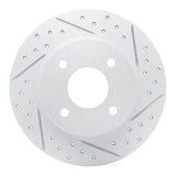Dynamic Friction 2004-2006 Nissan Sentra Rear Left Drilled & Slotted Geoperformance Rotor by Dynamic Friction Company 830-67053L