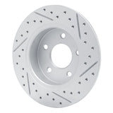 Dynamic Friction 2019-2026 Nissan Sentra Rear Left Drilled & Slotted Geoperformance Rotor by Dynamic Friction Company 830-67113L