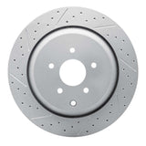 Dynamic Friction 2009-2024 Infiniti M56 Rear Left Drilled & Slotted Geoperformance Rotor by Dynamic Friction Company 830-68015L