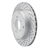 Dynamic Friction 2008-2015 Mitsubishi Lancer Rear Left Drilled & Slotted Geoperformance Rotor by Dynamic Friction Company 830-72042L