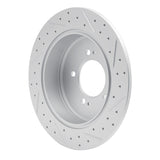 Dynamic Friction 2007-2015 Mitsubishi Lancer Rear Left Drilled & Slotted Geoperformance Rotor by Dynamic Friction Company 830-72062L
