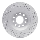 Dynamic Friction 2005-2011 Audi A6 Quattro Rear Left Drilled & Slotted Geoperformance Rotor by Dynamic Friction Company 830-73042L
