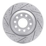 Dynamic Friction 2005-2011 Audi A6 Quattro Rear Left Drilled & Slotted Geoperformance Rotor by Dynamic Friction Company 830-73042L
