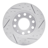 Dynamic Friction 2002-2006 Audi A4 Quattro Rear Left Drilled & Slotted Geoperformance Rotor by Dynamic Friction Company 830-73043L