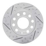Dynamic Friction 2002-2006 Audi A4 Quattro Rear Left Drilled & Slotted Geoperformance Rotor by Dynamic Friction Company 830-73043L