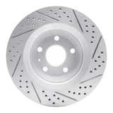 Dynamic Friction 2008-2015 Audi TTS Quattro Rear Left Drilled & Slotted Geoperformance Rotor by Dynamic Friction Company 830-73055L