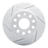 Dynamic Friction 2005-2013 Audi A3 Rear Left Drilled & Slotted Geoperformance Rotor by Dynamic Friction Company 830-74027L