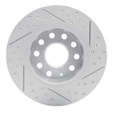 Dynamic Friction 2005-2025 Audi A3 Sportback E-Tron Rear Left Drilled & Slotted Geoperformance Rotor by Dynamic Friction Company 830-74031L