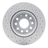 Dynamic Friction 2005-2015 Volkswagen Jetta Sedan Front Right Drilled & Slotted Geoperformance Rotor by Dynamic Friction Company 830-74032R