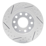 Dynamic Friction 2010-2019 Audi A3 Rear Right Drilled & Slotted Geoperformance Rotor by Dynamic Friction Company 830-74033R