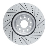 Dynamic Friction 2012-2025 Audi Q3 Front Left Drilled & Slotted Geoperformance Rotor by Dynamic Friction Company 830-74034L