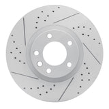 Dynamic Friction 2011-2018 Porsche Cayenne Right Front Drilled & Slotted Geoperformance Rotor by Dynamic Friction Company 830-74056D