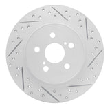 Dynamic Friction 2011-2017 Lexus Ct200H Rear Right Drilled & Slotted Geoperformance Rotor by Dynamic Friction Company 830-75029R