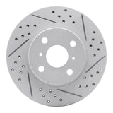Dynamic Friction 2006-2019 Scion IQ Front Right Drilled & Slotted Geoperformance Rotor by Dynamic Friction Company 830-76078R