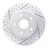 Dynamic Friction 2008-2018 Pontiac Vibe Rear Left Drilled & Slotted Geoperformance Rotor by Dynamic Friction Company 830-76082L