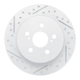 Dynamic Friction 2009-2024 Lexus CT200H Rear Left Drilled & Slotted Geoperformance Rotor by Dynamic Friction Company 830-76083L