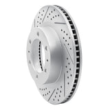 Dynamic Friction 2003-2023 Toyota Tacoma Front Left Drilled & Slotted Geoperformance Rotor by Dynamic Friction Company 830-76128L