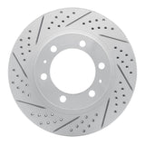 Dynamic Friction 2003-2023 Toyota Tacoma Front Left Drilled & Slotted Geoperformance Rotor by Dynamic Friction Company 830-76128L