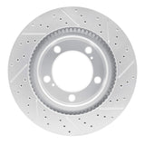 Dynamic Friction 2008-2021 Lexus Lx570 Front Left Drilled & Slotted Geoperformance Rotor by Dynamic Friction Company 830-76140L