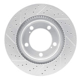 Dynamic Friction 2008-2021 Lexus Lx570 Front Right Drilled & Slotted Geoperformance Rotor by Dynamic Friction Company 830-76140R