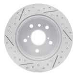 Dynamic Friction 2018-2024 Toyota Camry Rear Right Drilled & Slotted Geoperformance Rotor by Dynamic Friction Company 830-76152R