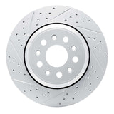 Dynamic Friction 2014-2016 Maserati Ghibli Rear Left Drilled & Slotted Geoperformance Rotor by Dynamic Friction Company 830-79003L