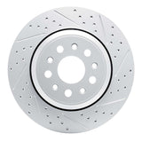 Dynamic Friction 2014-2016 Maserati Ghibli Rear Right Drilled & Slotted Geoperformance Rotor by Dynamic Friction Company 830-79003R