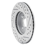 Dynamic Friction 2011-2015 Mazda 2 (USA/Canada) Front Left Drilled & Slotted Geoperformance Rotor by Dynamic Friction Company 830-80050L