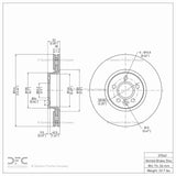 Dynamic Friction 2007-2018 Land Rover LR2 Front Hi-Carbon Alloy Geomet Coated Rotor (316x28 Vented) by Dynamic Friction Company 900-27042