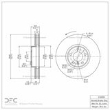 Dynamic Friction 2010-2018 BMW 740Ld xDrive Left Front Hi-Carbon Alloy Geomet Coated Rotor (348x36 Vented) by Dynamic Friction Company 900-31099D
