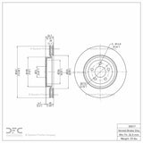 Dynamic Friction 2005-2023 Chrysler 300 Front Hi-Carbon Alloy Geomet Coated Rotor (345x28 Vented) by Dynamic Friction Company 900-39017