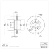Dynamic Friction 2006-2025 American Coach Patriot Front Hi-Carbon Alloy GEOMET Coated Rotor (300x28 Vented) by Dynamic Friction Company 900-40043