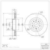 Dynamic Friction 2014-2025 Cadillac CT5 Front Hi-Carbon Alloy Geomet Coated Rotor (345x30 Vented) by Dynamic Friction Company 900-46036